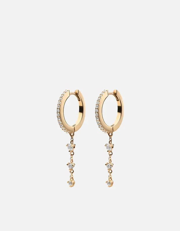 Rhea Earrings, Gold Vermeil/Sapphire