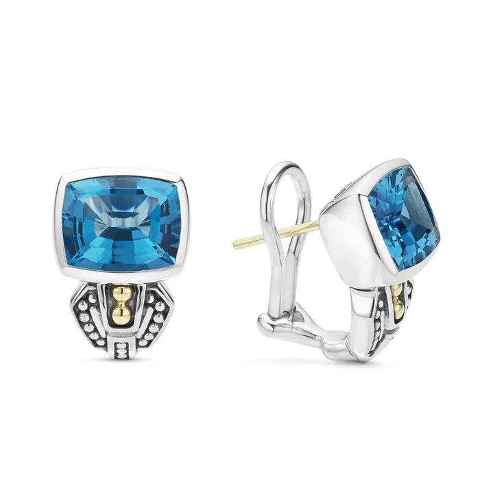 Rittenhouse Bezel-Set Swiss Blue Topaz Earrings