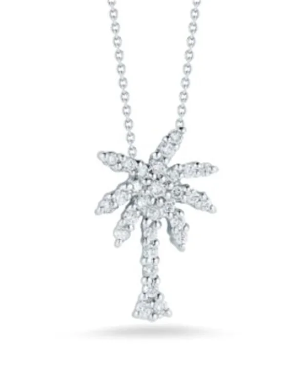 Roberto Coin 18K White Gold Diamond Palm Tree Necklace