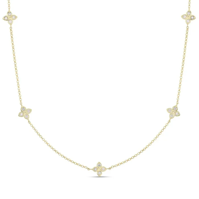 ROBERTO COIN Love by the Inch 5 Station Flower Diamond Necklace