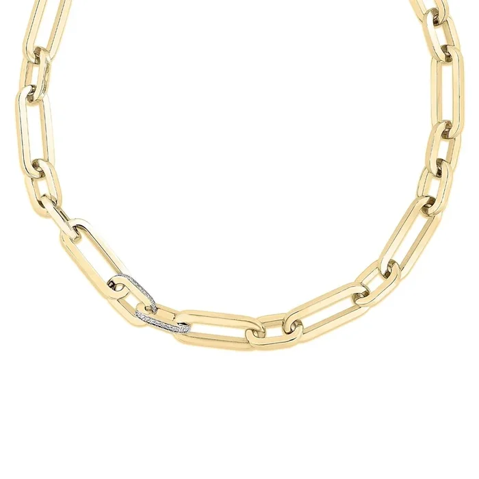 ROBERTO COIN Paperclip Diamond Accent Link Necklace