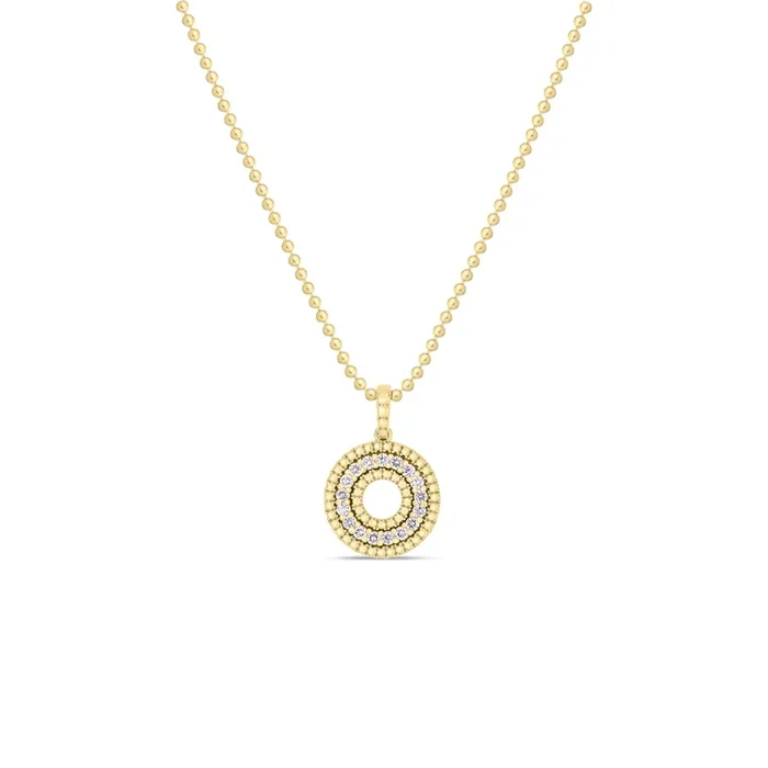 Roberto Coin Yellow Gold and Diamond Circle Pendant