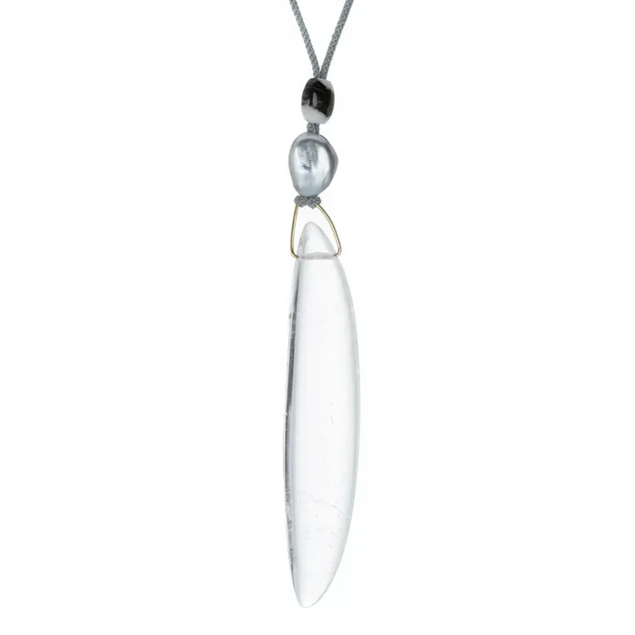 Rock Crystal Bean Necklace