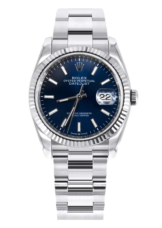 ROLEX DATEJUST 36 MM | OYSTER BAND STEEL WATCH | 116234 | FLUTED | BLUE STICK