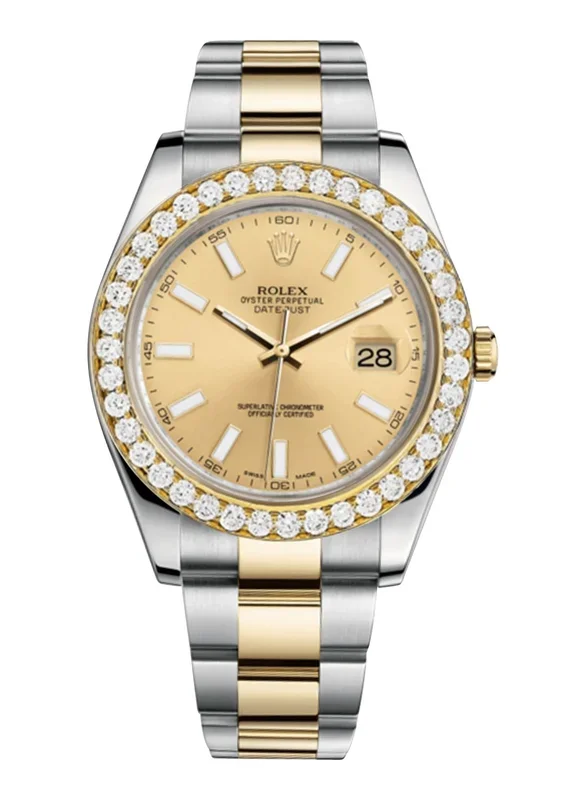 Rolex Datejust Ii Champagne Dial – Index Hour Markers With 5 Carats Of Diamonds