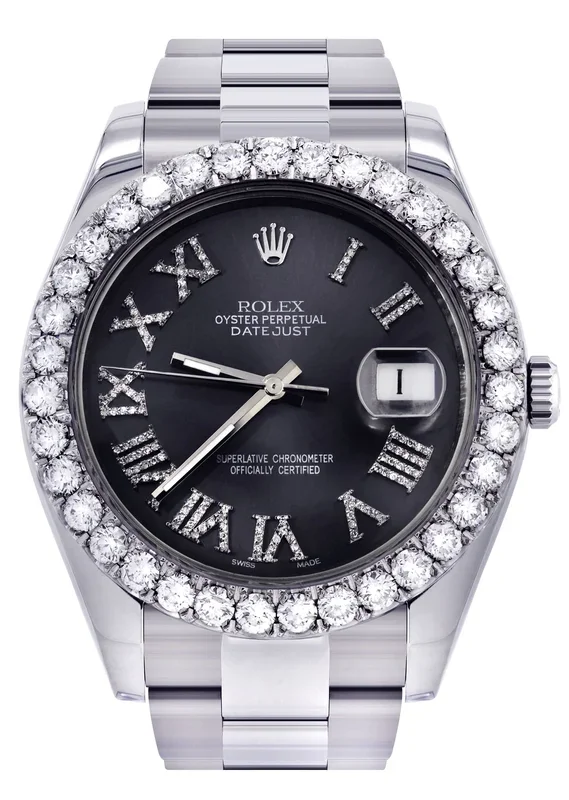 Rolex Datejust II Watch | 41 MM | Custom Grey Roman Dial | Oyster Band