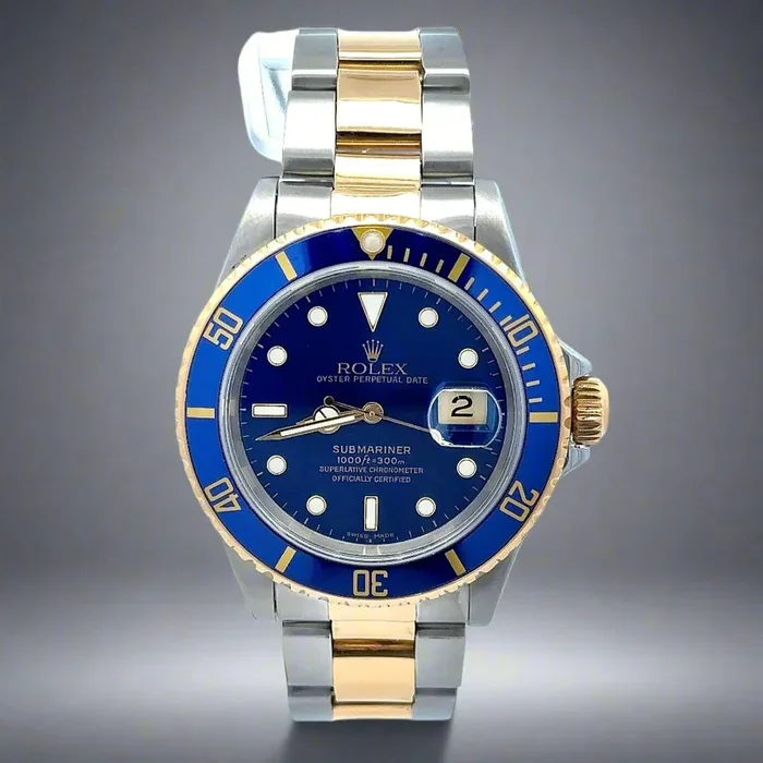 Rolex Submariner 16613 40mm Blue Two-toned 18K + Steel Men’s Watch