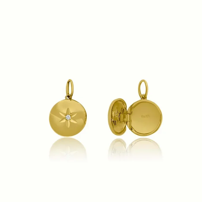 Rolland’s Designs 14K Gold Diamond Locket Pendant