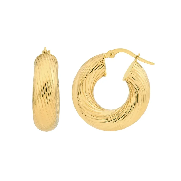 Rolland’s Designs 14K Gold Textured Hoops