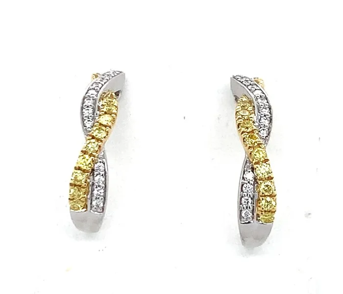 Rolland’s Designs 18K Two-Tone Diamond Hoop Earrings