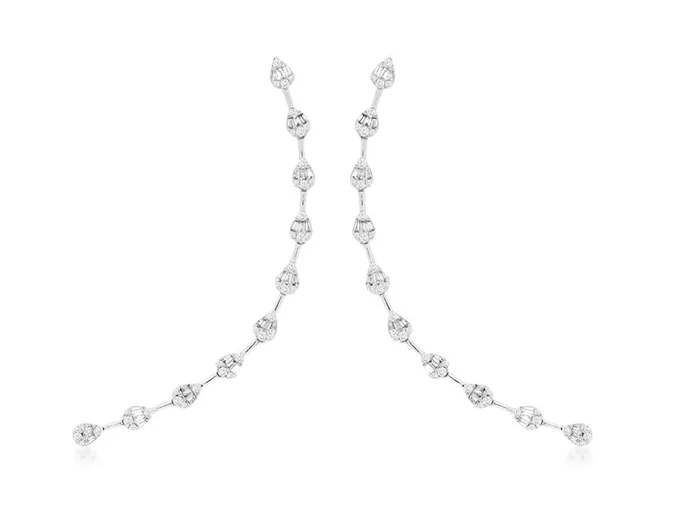 Rolland’s Designs Diamond Long Drop Earrings