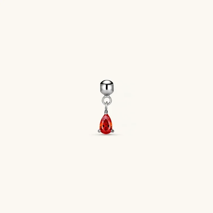 Rose Crystal Charm Silver