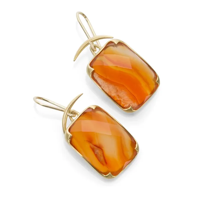 Rose Cut Carnelian Earrings