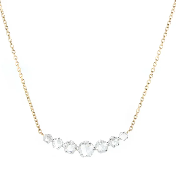 Rose Cut Diamond Bar Necklace