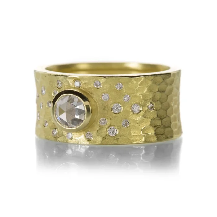 Rose Cut Diamond Glacier Ring
