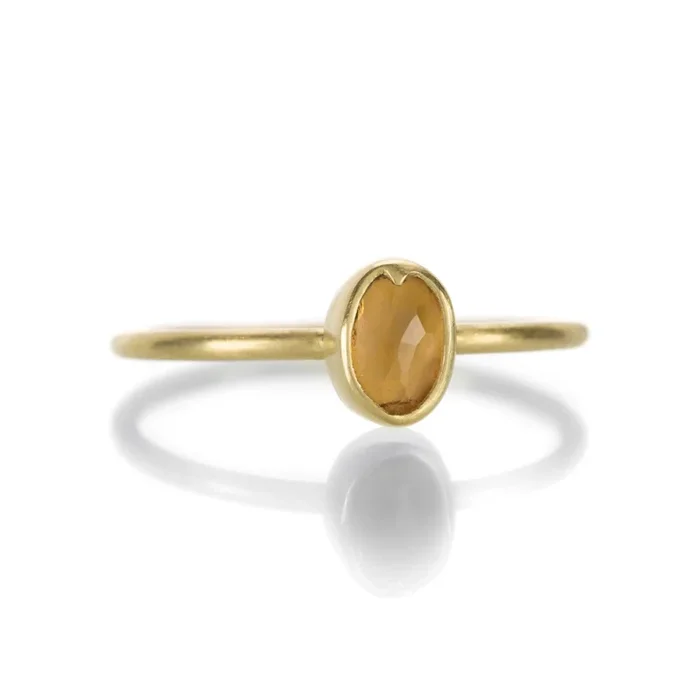 Rose Cut Orange Sapphire Ring