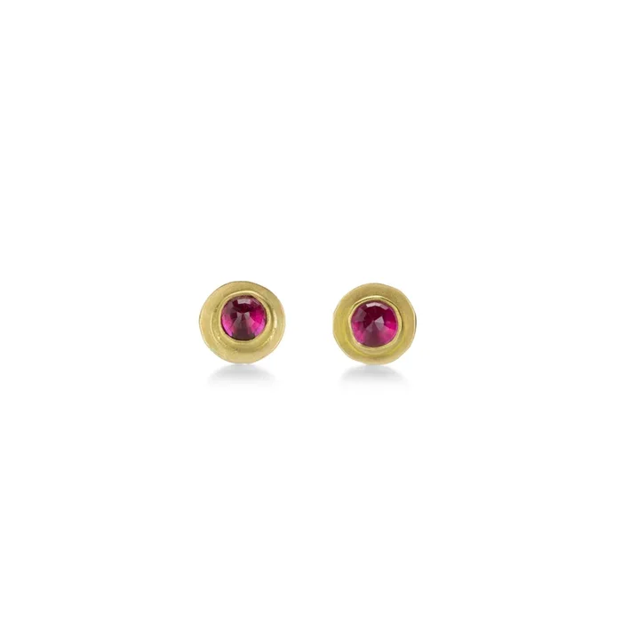 Rose Cut Ruby Studs