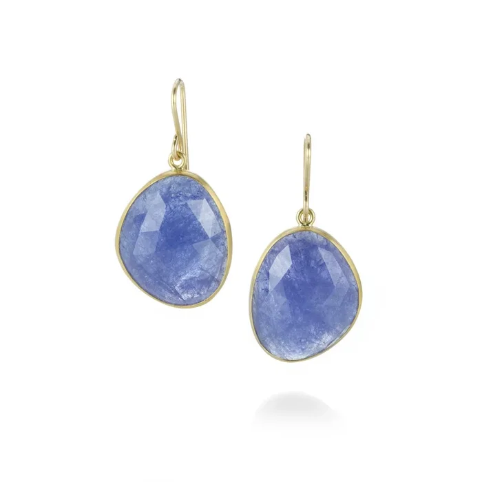 Rose Cut Tanzanite Drop Earrings