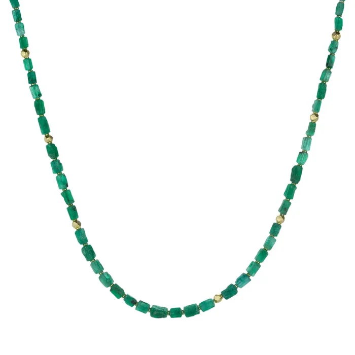 Rough Emerald Crystal Bead Necklace