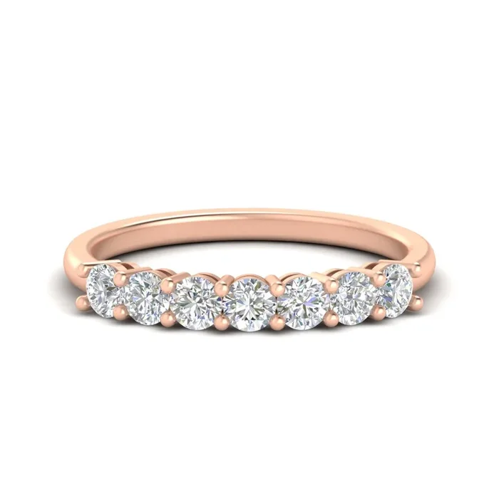 Round 7 Stone Wedding Ring Band