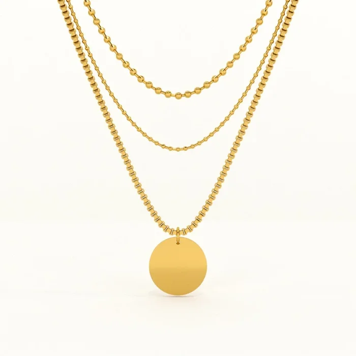Round Belle Three Layer Necklace