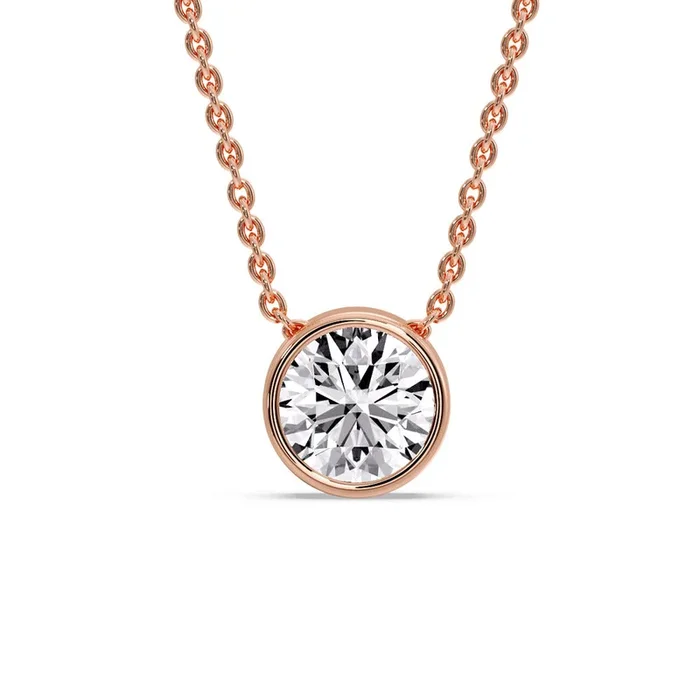 Round Bezel Solitaire Diamond 4 Carat Pendant