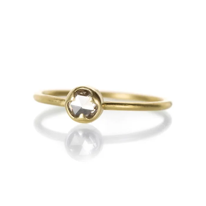 Round Champagne Diamond Ring