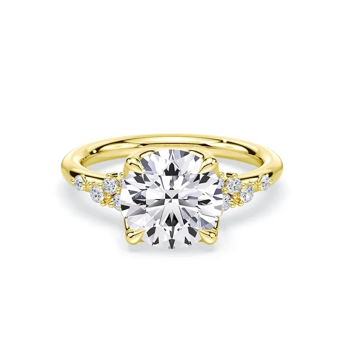 Round Cut 3.20ct Petals Cluster Ring
