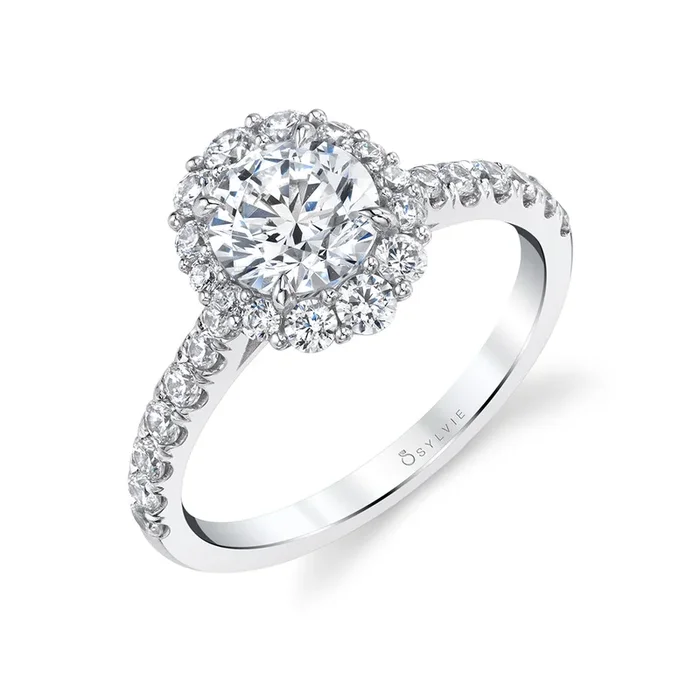 Round Cut Halo Engagement Ring – Jillian