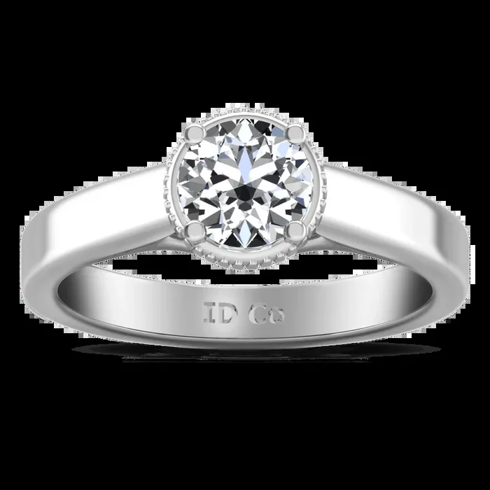 Round Diamond Solitaire Engagement Ring Carina 14K White Gold