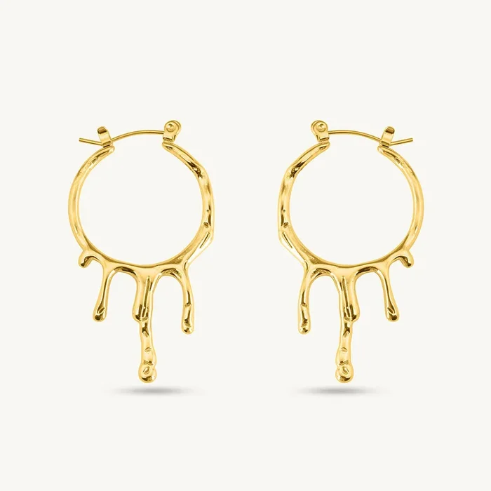 Round Dripping Hoop Earrings