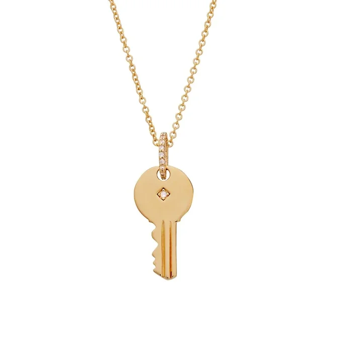 Round Key Necklace With Stone