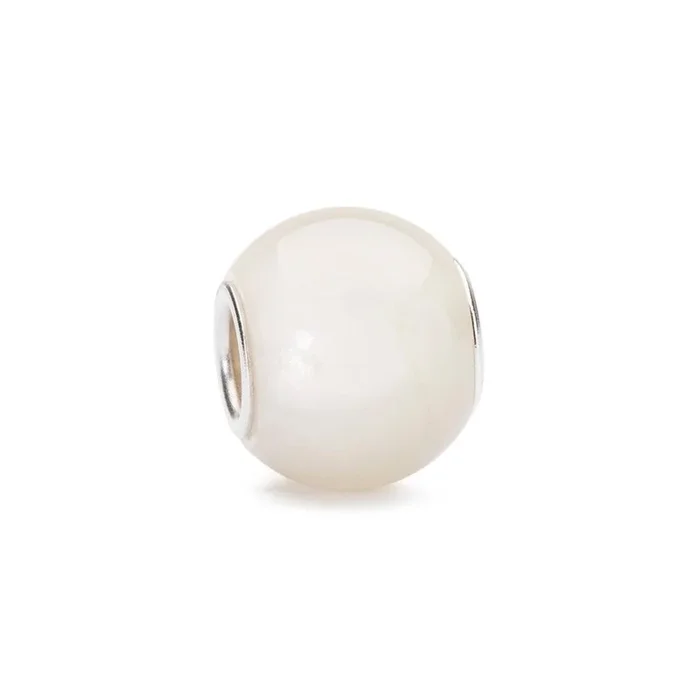 Round White Moonstone Gemstone Trollbead