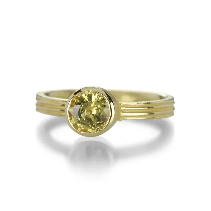 Round Yellow Sapphire Ring