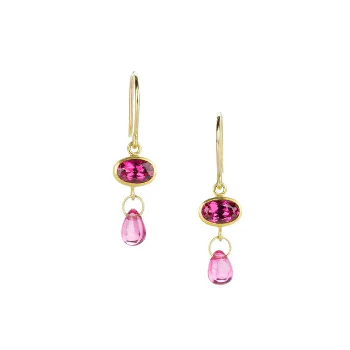 Rubellite and Spinel Apple & Eve Earrings