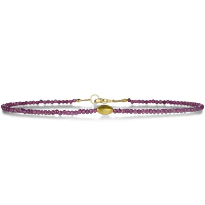 Ruby and 18k Bead Bracelet