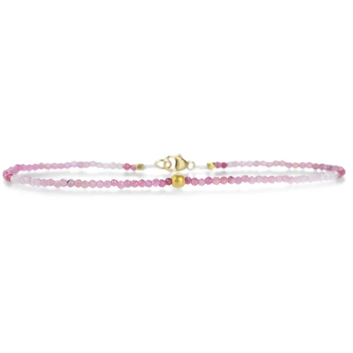 Ruby and 18k Gold Beaded Bracelet