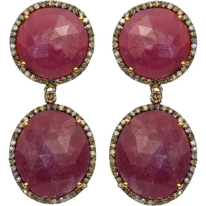 Ruby and Diamond Goddess Earring