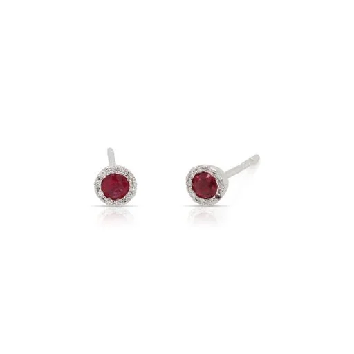 Ruby and Diamond Stud Earrings