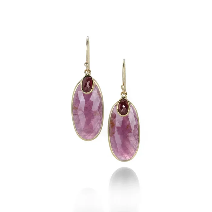 Ruby and Garnet Drop Earrings