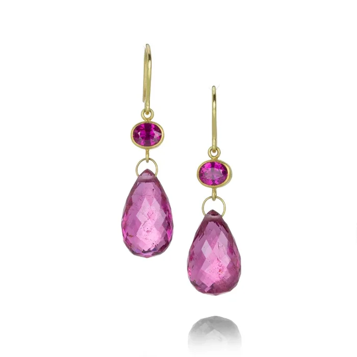 Ruby and Rubellite Apple & Eve Earrings