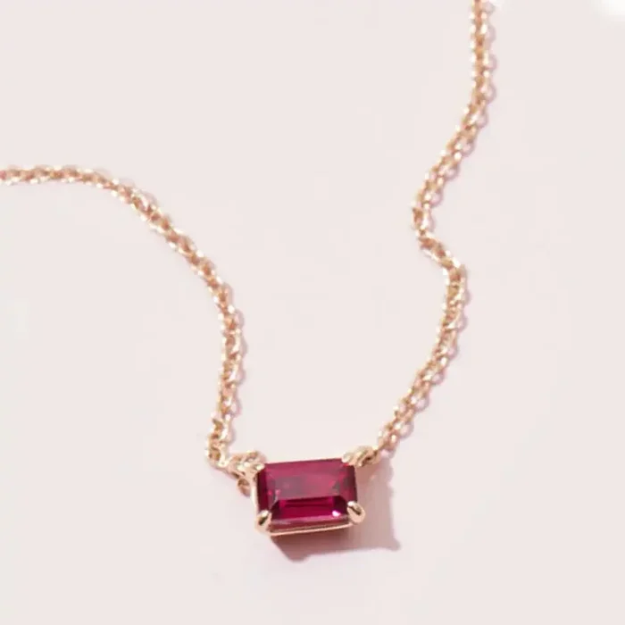 Ruby Baguette Necklace