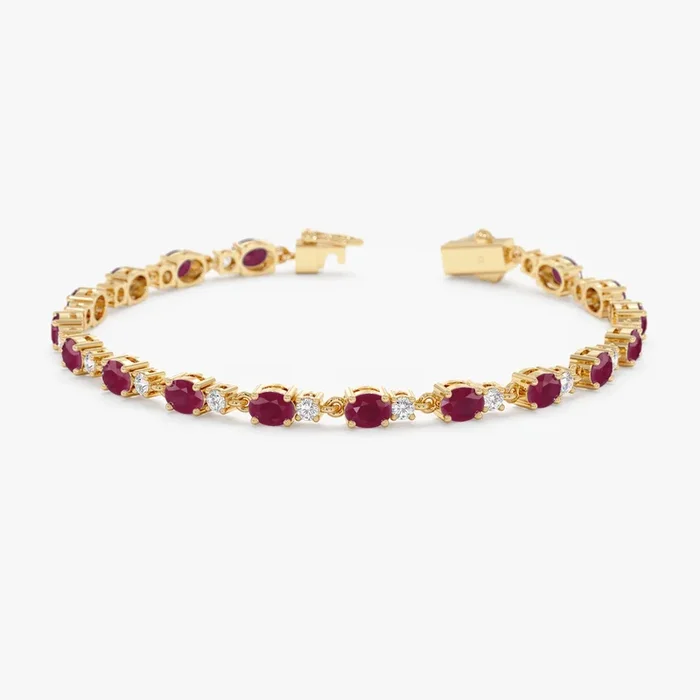 Ruby Diamond Garland Eternity Bracelet, Ivy
