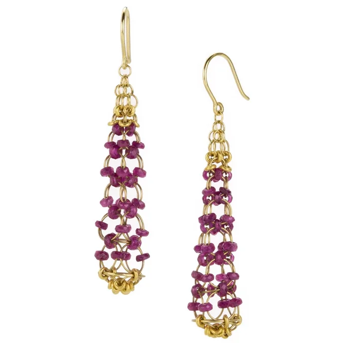 Ruby Eiffel Tower Earrings