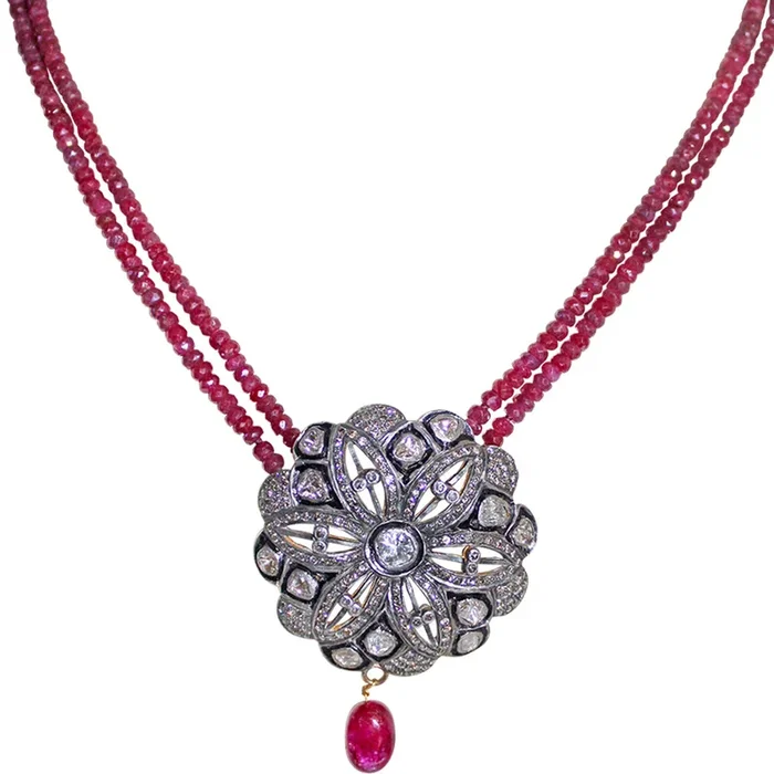 Ruby Goddess Diamond Fleurette Necklace