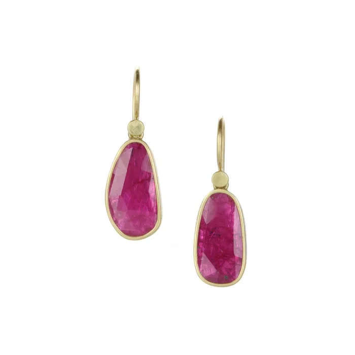 Ruby Pebble Drop Earrings