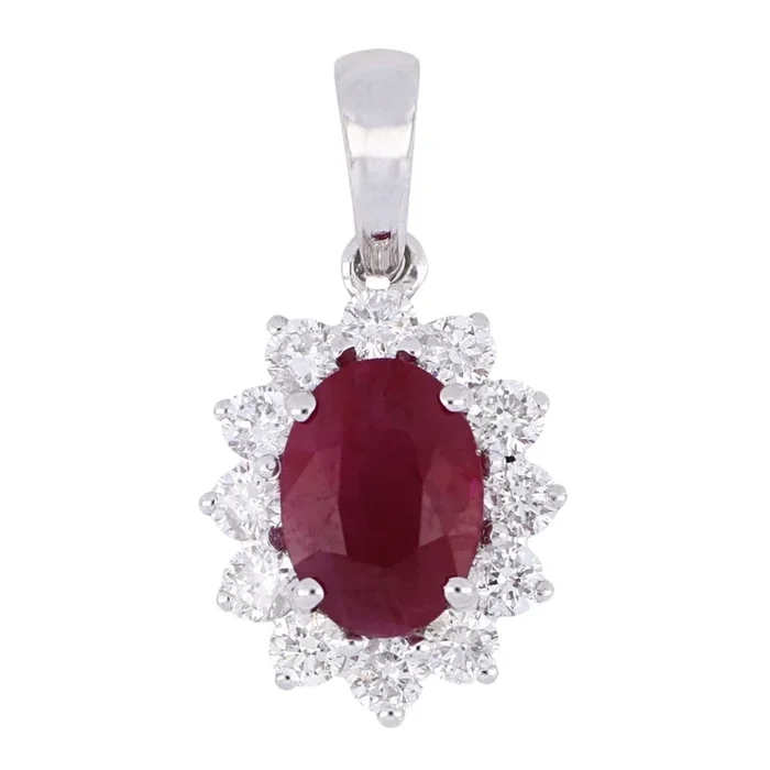 Ruby Pendant (Ruby 1.05 cts. White Diamond 0.35 cts.)