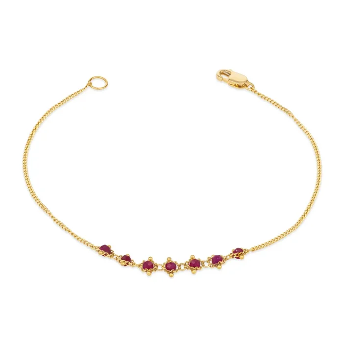 Ruby Row Bracelet in 18k Gold