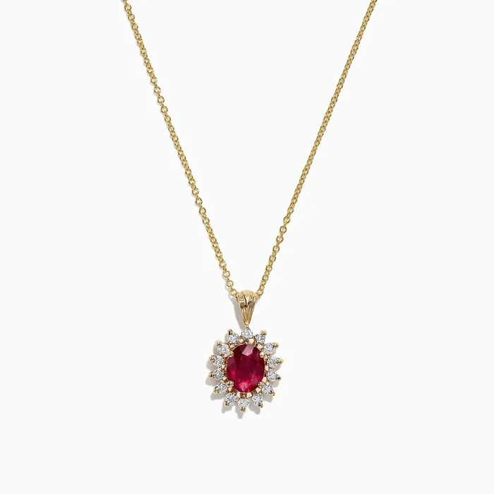 Ruby Royale 14K Yellow Gold Ruby and Diamond Pendant, 1.76 TCW