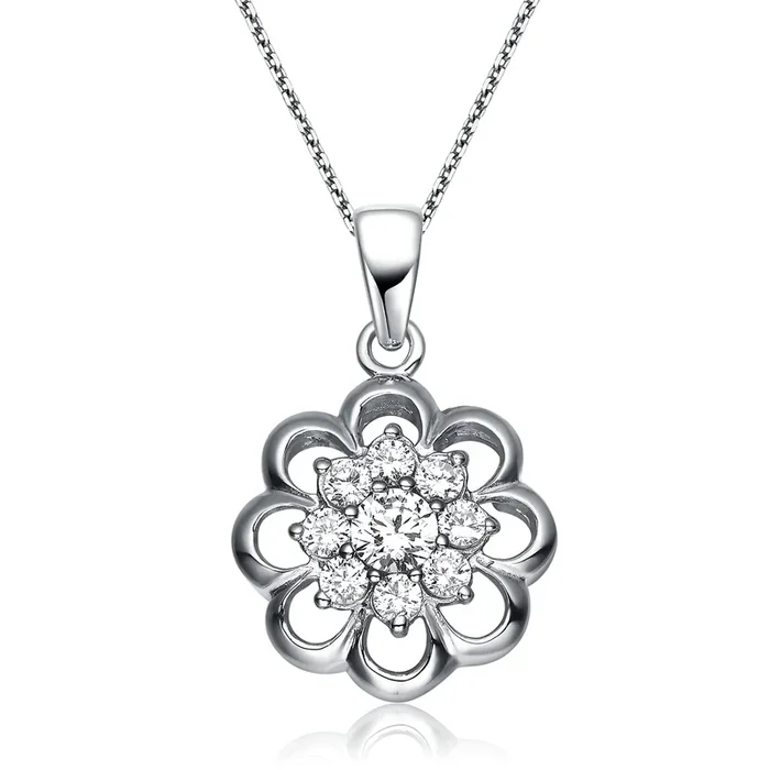 Sabine Open Floral Pendentif Necklace